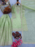 New Designer Party Wear Look Pure GMY SILK Top Plazzo & Dupatta Set