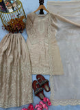 New Designer Party Wear Look Pure GMY SILK Top Plazzo & Dupatta Set