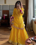 DESIGNER HEAVY EMBROIDERY AND SEQUENCE WORK TOP - PLAZZO WITH DUPATTA