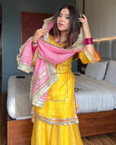 DESIGNER HEAVY EMBROIDERY AND SEQUENCE WORK TOP - PLAZZO WITH DUPATTA
