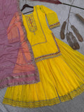 DESIGNER HEAVY EMBROIDERY AND SEQUENCE WORK TOP - PLAZZO WITH DUPATTA