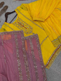 DESIGNER HEAVY EMBROIDERY AND SEQUENCE WORK TOP - PLAZZO WITH DUPATTA