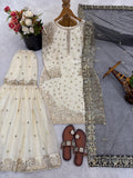 Latest Designer Pure Fendy Silk With Heavy Embroidery Sequence Work Top-Bottom And Dupatta Set