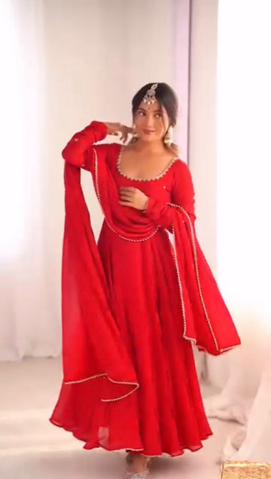 Latest party Wear Faux Georgette Top Pant And Dupatta Set