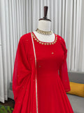 Latest party Wear Faux Georgette Top Pant And Dupatta Set