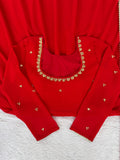 Latest party Wear Faux Georgette Top Pant And Dupatta Set