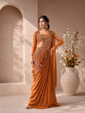 Most Trending Premium Rangoli Silk Stylish Ready-To-Wear Drape Saree