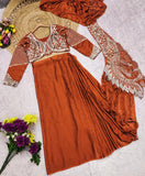 Most Trending Premium Rangoli Silk Stylish Ready-To-Wear Drape Saree