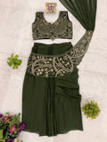 NEW SUPERHIT TRENDING LEHENGA SAREE WITH FULLY EMBROIDERED STYLIST BLOUSE ON RANGOLI SILK FABRIC