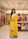 EXCLUSIVE AND TRENDY SEQUENCE EMBROIDERED TOP PLAZZO & DUPATTA