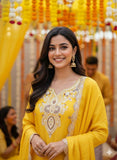 EXCLUSIVE AND TRENDY SEQUENCE EMBROIDERED TOP PLAZZO & DUPATTA
