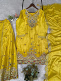 EXCLUSIVE AND TRENDY SEQUENCE EMBROIDERED TOP PLAZZO & DUPATTA