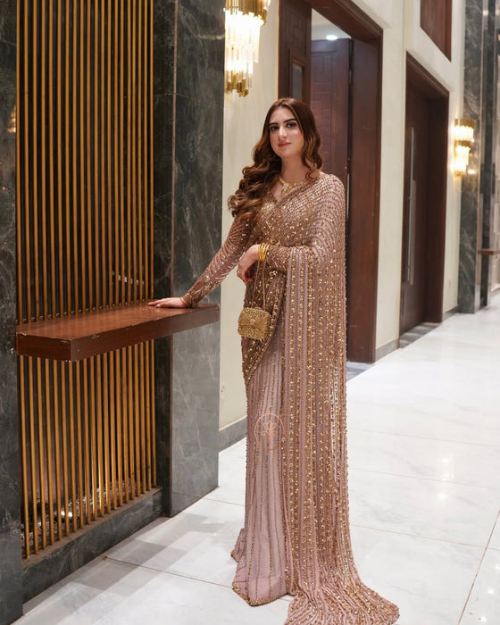 Premium Butterfly Net Saree With Beautiful Sequins Work