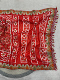 Soft Vichitra Silk with Designer Printed Patola Design with Designer floral embroidered Lace border Saree