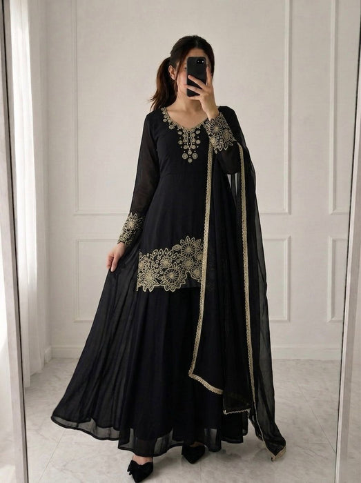 New Designer Party Wear Look Top-Plazzo and Dupatta With Heavy Embroidery Beads Work