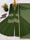 New Designer Party Wear Look Top-Plazzo and Dupatta With Heavy Embroidery Beads Work