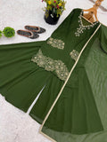 New Designer Party Wear Look Top-Plazzo and Dupatta With Heavy Embroidery Beads Work