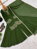 New Designer Party Wear Look Top-Plazzo and Dupatta With Heavy Embroidery Beads Work