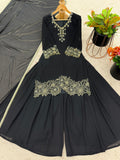 New Designer Party Wear Look Top-Plazzo and Dupatta With Heavy Embroidery Beads Work