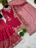Latest Designer Heavy Micro Cotton Sharara Plazzo With Top And Dupatta