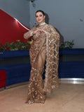 Soft net with Beautiful sequins and Zari Embroidery Work Saree