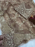 Soft net with Beautiful sequins and Zari Embroidery Work Saree