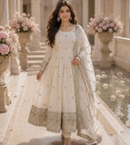 New Designer Party Wear Look Fancy Anarkali Gown Dupatta & Bottom Set