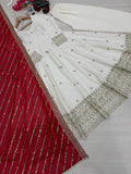 New Designer Party Wear Look Fancy Anarkali Gown Dupatta & Bottom Set