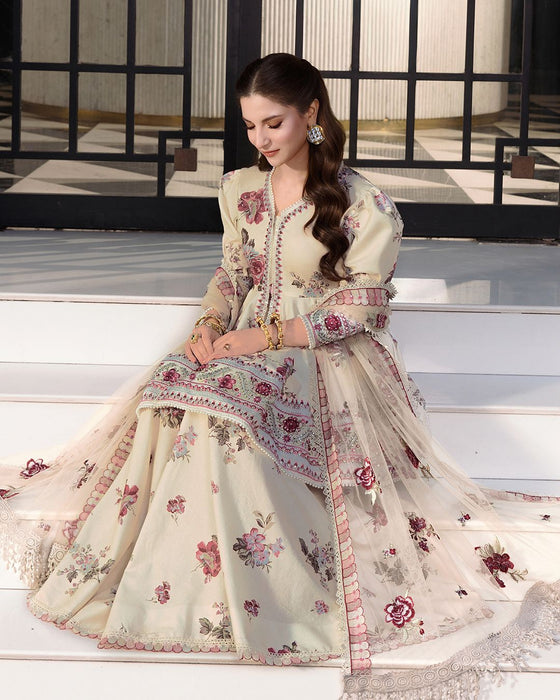 Heavy Natural Crep Silk and Multi Cotton Dagha With 5mm Embroidery Work Salwar Kameez
