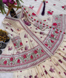 Heavy Natural Crep Silk and Multi Cotton Dagha With 5mm Embroidery Work Salwar Kameez