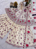 Heavy Natural Crep Silk and Multi Cotton Dagha With 5mm Embroidery Work Salwar Kameez