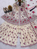 Heavy Natural Crep Silk and Multi Cotton Dagha With 5mm Embroidery Work Salwar Kameez