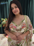 Latest Tabby Silk Printed Saree With Beautiful Sequins Work
