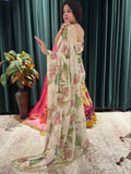 Latest Tabby Silk Printed Saree With Beautiful Sequins Work
