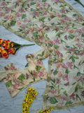 Latest Tabby Silk Printed Saree With Beautiful Sequins Work