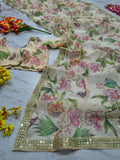 Latest Tabby Silk Printed Saree With Beautiful Sequins Work