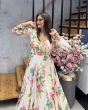 DESIGNER HEAVY FAUX GEOORGETTE DIGITAL PRINT GOWN-BOTTOM AND DUPATTA SET