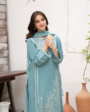DESIGNER WEAR EXCLUSIVE SUIT IN SEQUENCE EMBROIDERED ROMAN SILK FABRIC TOP AND PANT WITH DUPATTA PAIR