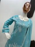 DESIGNER WEAR EXCLUSIVE SUIT IN SEQUENCE EMBROIDERED ROMAN SILK FABRIC TOP AND PANT WITH DUPATTA PAIR