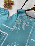 DESIGNER WEAR EXCLUSIVE SUIT IN SEQUENCE EMBROIDERED ROMAN SILK FABRIC TOP AND PANT WITH DUPATTA PAIR