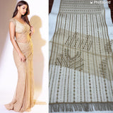 Bollywood Suhana Khan Inspired Mono Net Saree With Sequins And Embroidery Work