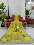 Designer Saree on Tibby silk Fabric with Thread & Sequence work and Blouse
