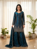 NEW LAUNCHING 3 PIECES KURTI, PLAZZO & DUPATTA WITH ORIGINAL BEADS CUT DANA WORK