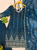 NEW LAUNCHING 3 PIECES KURTI, PLAZZO & DUPATTA WITH ORIGINAL BEADS CUT DANA WORK