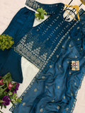 NEW LAUNCHING 3 PIECES KURTI, PLAZZO & DUPATTA WITH ORIGINAL BEADS CUT DANA WORK