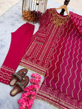 New Designer Party Wear Look Heavy Faux Georgette Top Bottom & Dupatta Set