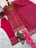 New Designer Party Wear Look Heavy Faux Georgette Top Bottom & Dupatta Set