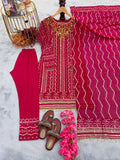 New Designer Party Wear Look Heavy Faux Georgette Top Bottom & Dupatta Set