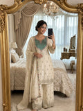 New Designer Chinon Silk Sharara Suit & Dupatta Set