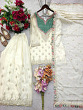 New Designer Chinon Silk Sharara Suit & Dupatta Set